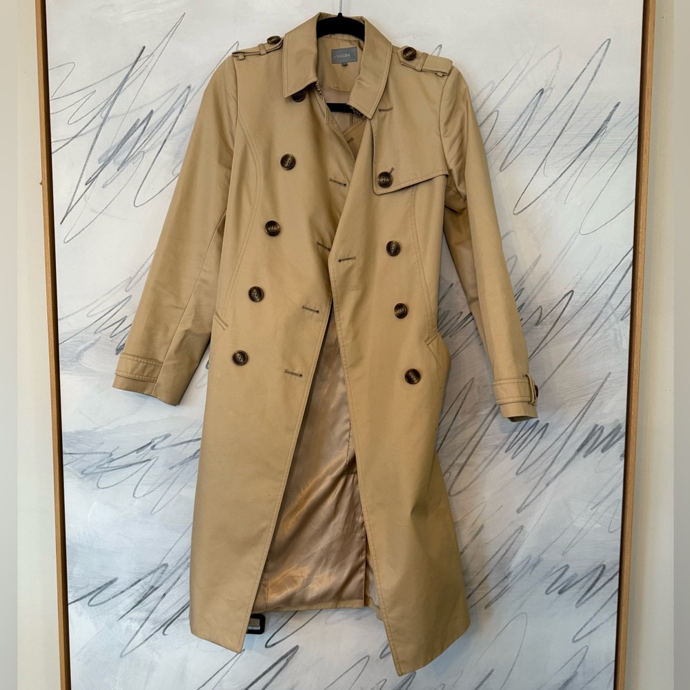Classic Tan Double-Breasted Trench Coat by JAEGER